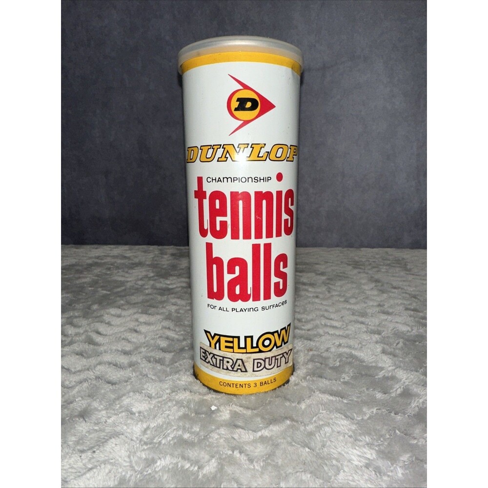 Vintage Dunlop Yellow Extra Duty Tennis Balls Made In USA Unopened  Sealed Can